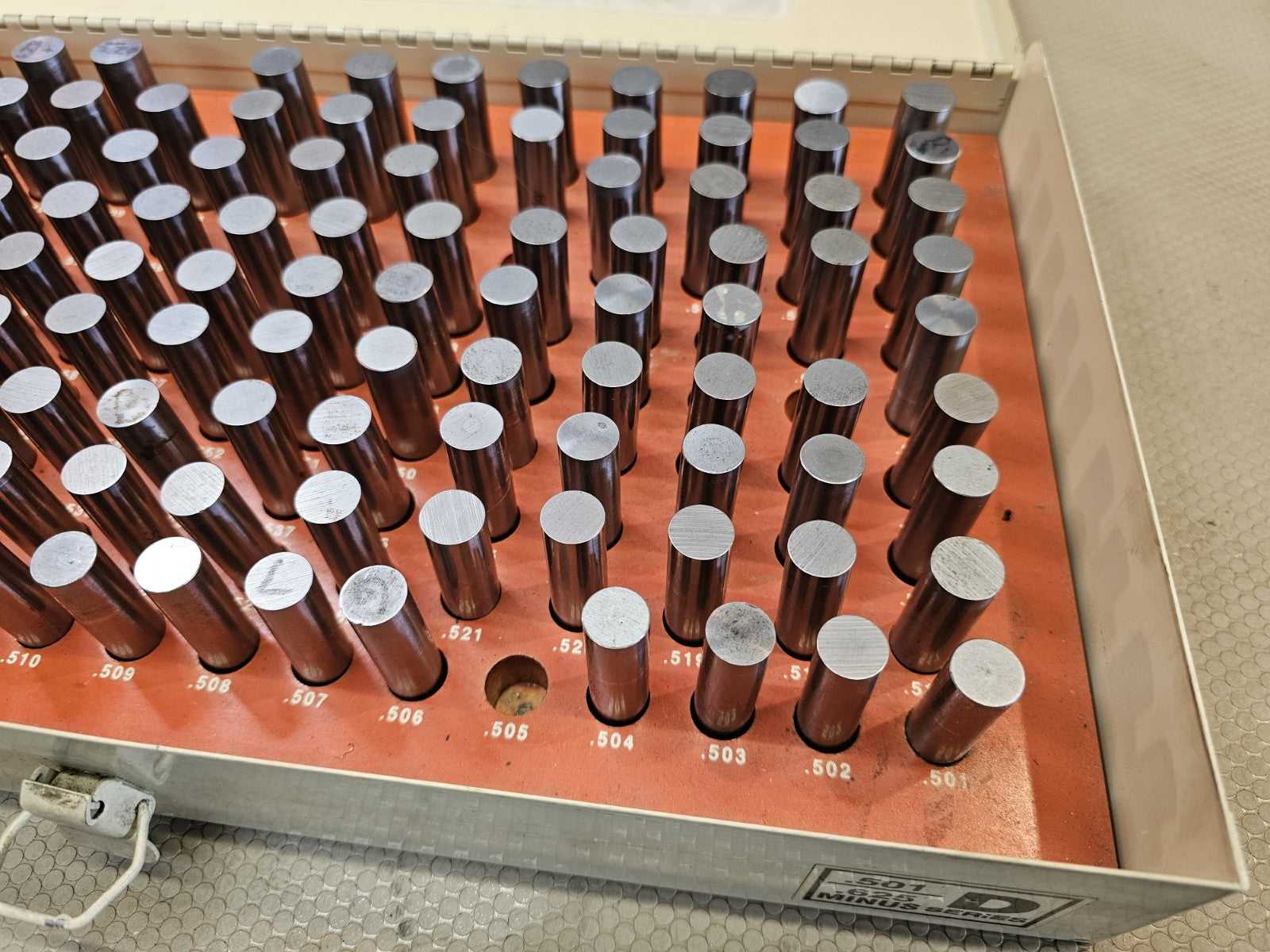 Vermont Pin Gage .501 to .625 Series D Minus Set -