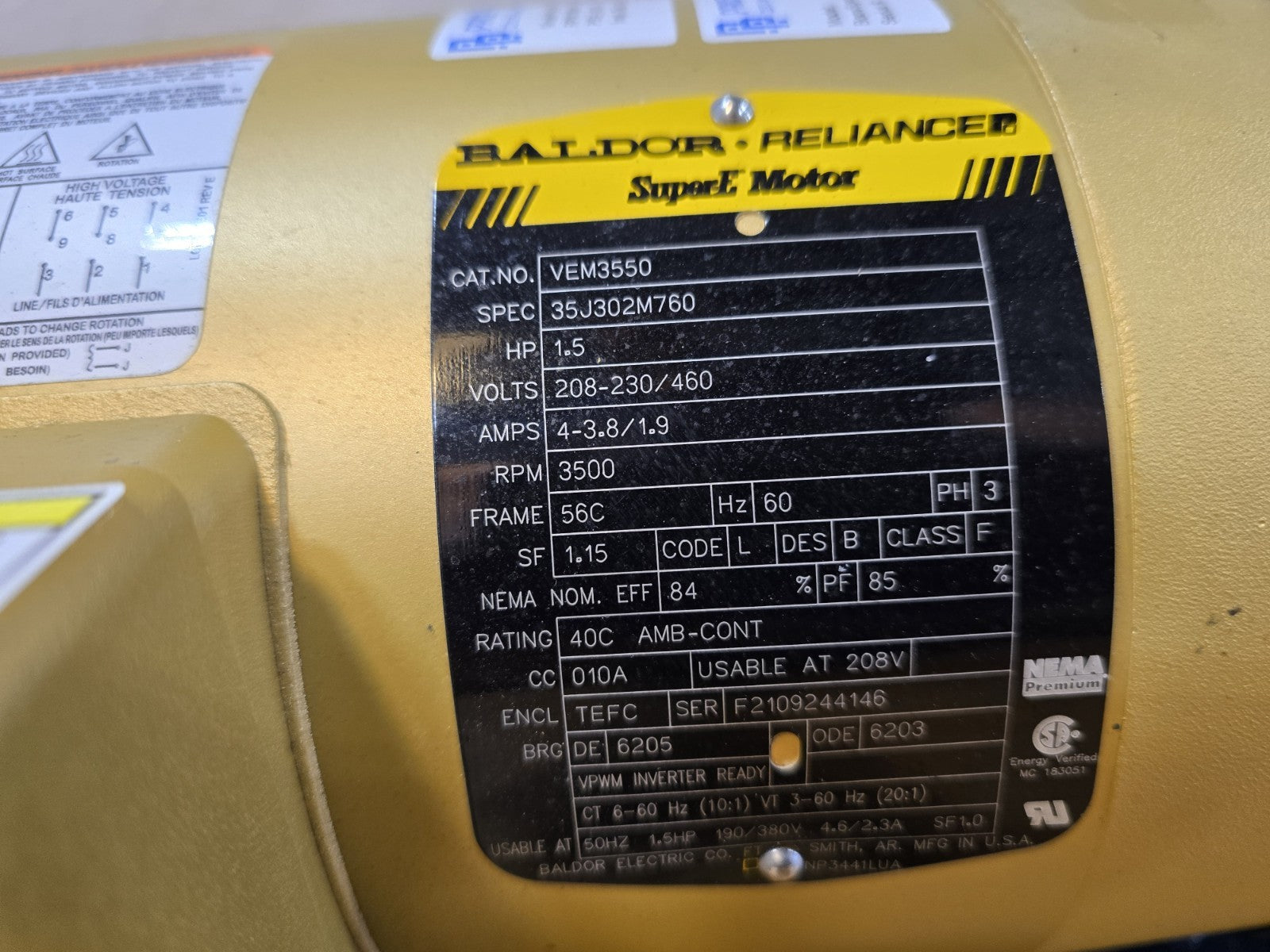 Price Pump RC200 Centrifugal Pump Baldor SuperE 1.5HP Motor  AI-350-6A111 
