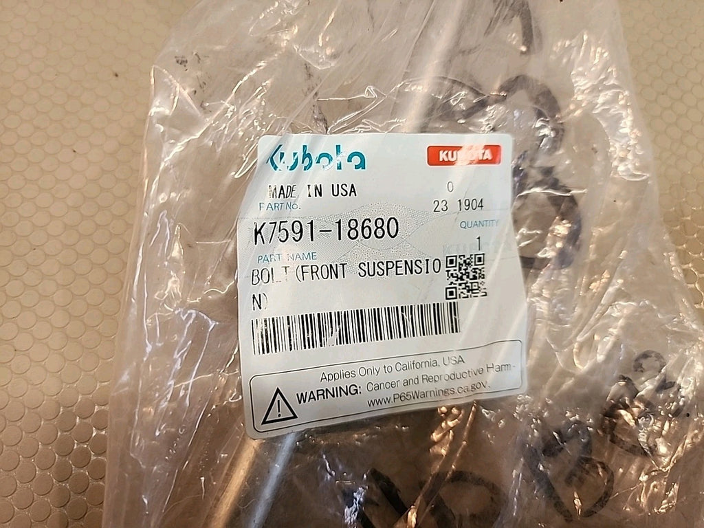 NEW OEM Kubota Bolt (Front Suspension) K7591-18680 
