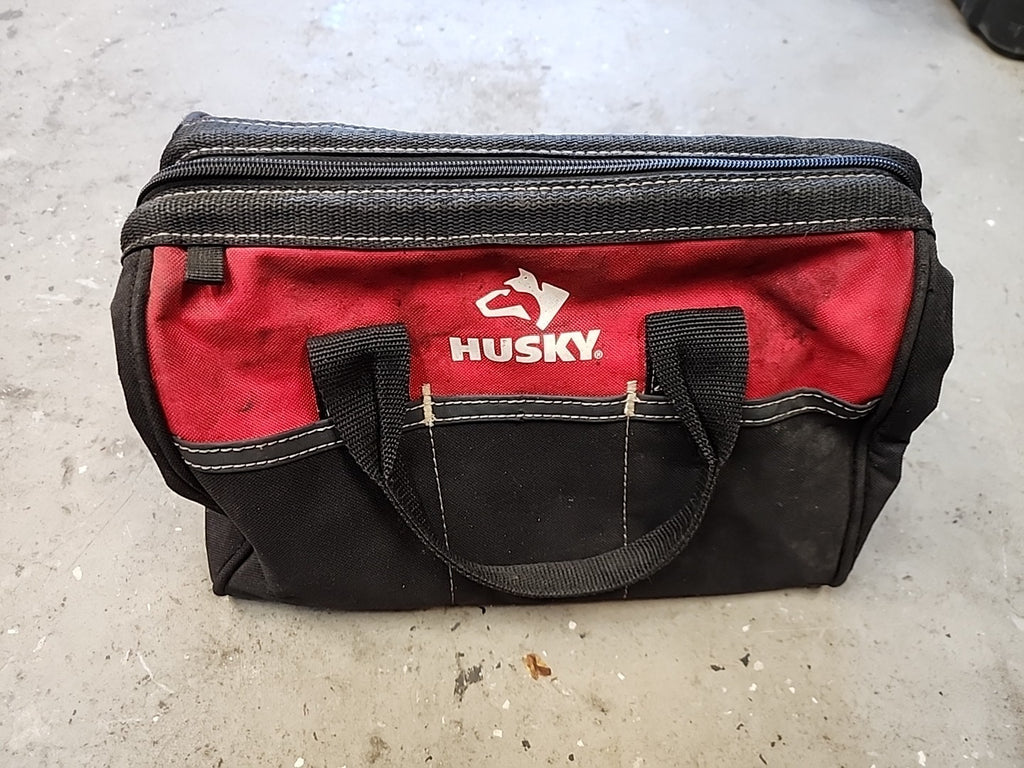 Husky 12” Tool Bag, 3 External Pockets, Dual Zip Main