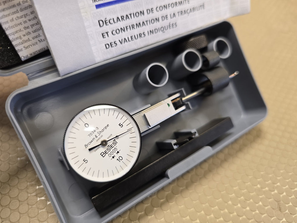 TESA Bestest Brown & Sharpe 599-7034-3 Dial Test Indicator 0.020" Range Long Sty