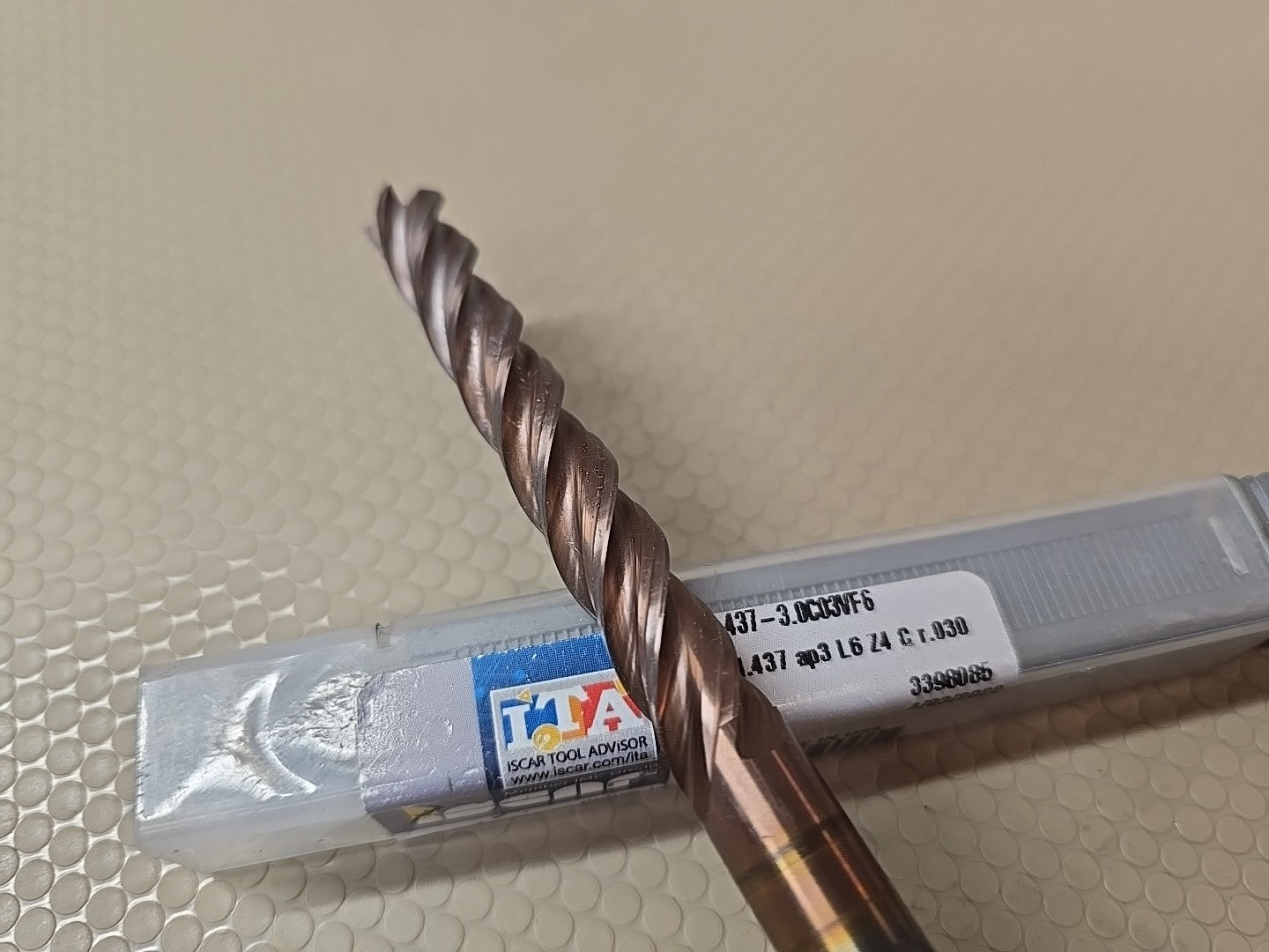 ISCAR ECI-4 437-3.0 Solid Carbide End Mill 7/16" 3" LOC 6" OAL 4 Flute 3398085