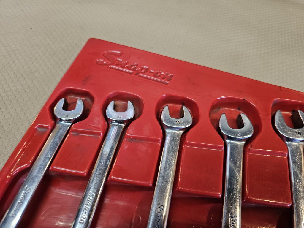 Vintage Snap On Tools RXS 5 Piece Open End & Flare Nut Wrench Set In Tray *NICE!