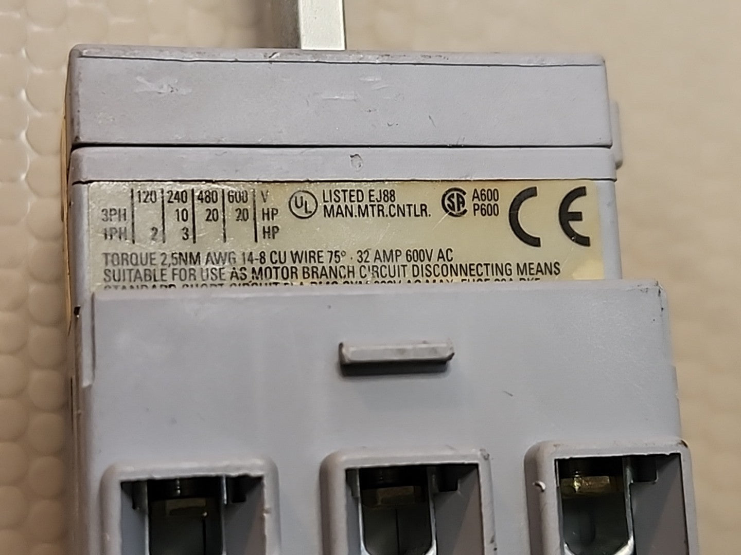 Siemens 3LD22 Switch 32A 600VAC 1-3 Phase 80A