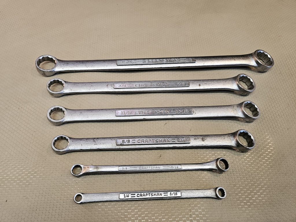USA Made= CRAFTSMAN = 6pc LARGE Double BOX END WRENCH SET SAE INCH 3/4"  1"