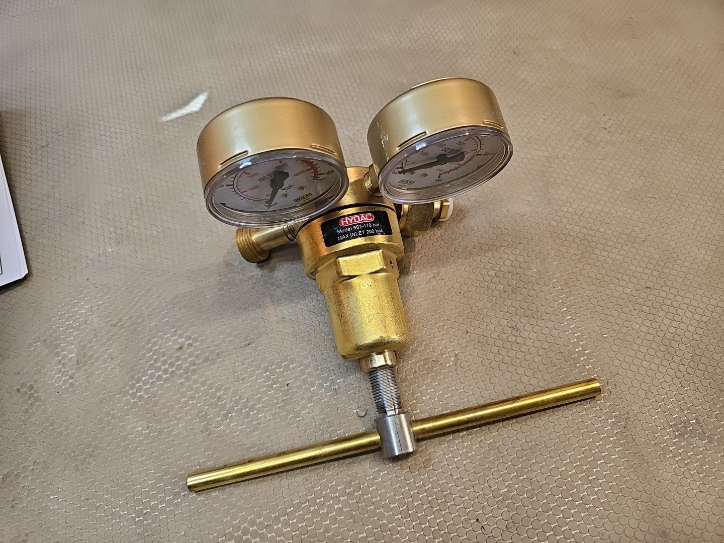 Hydac 987 987-170bar max Inlet 300bar FlaschendruckWeir 203124 Regulator Argon 