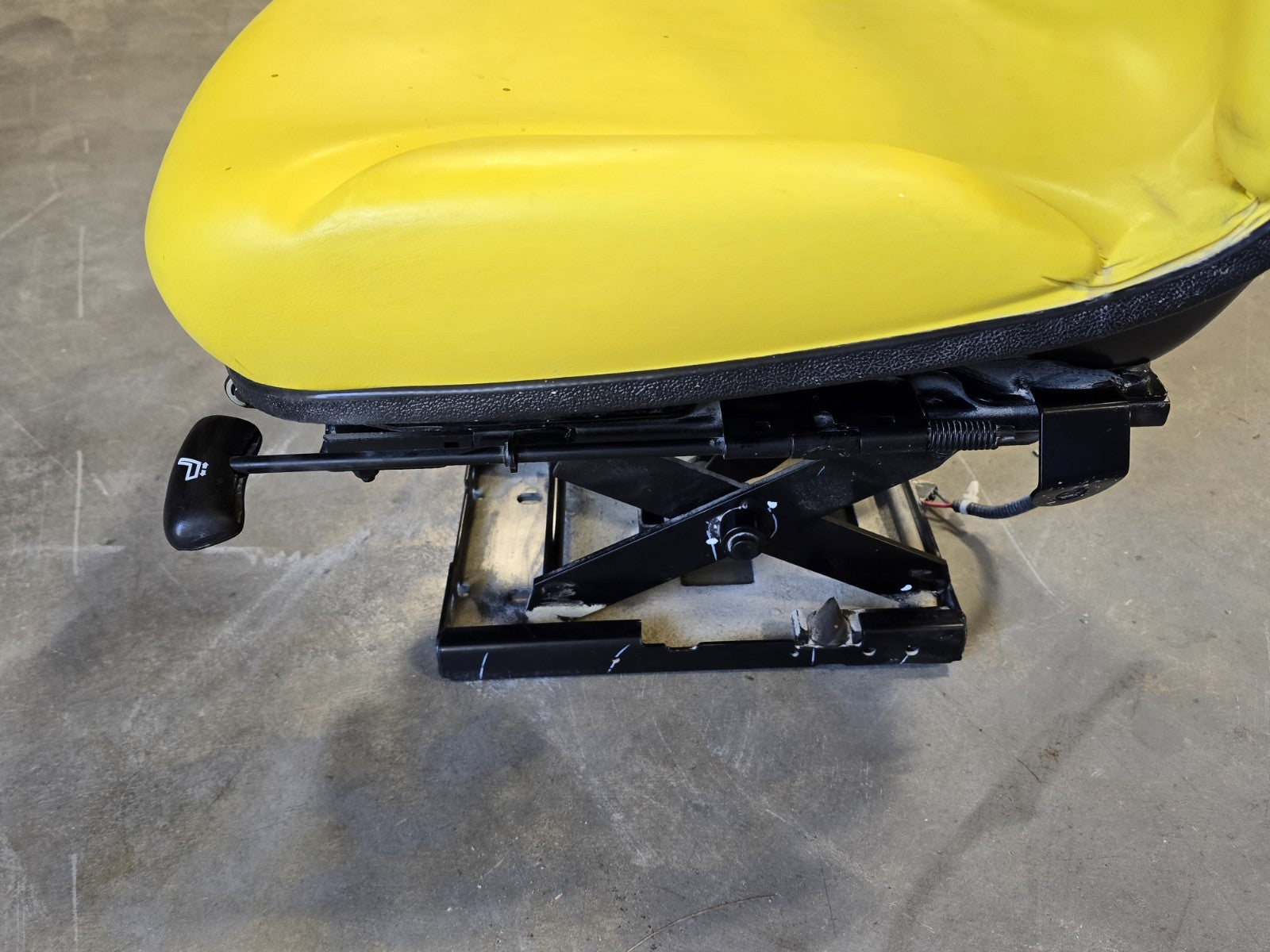 John Deere OEM LVA18708 Yellow High Back Suspension Tractor Seat Full Assembly