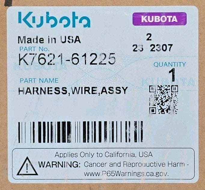 Kubota OEM Wire Harness For RTV X1140 Wiring Harness K7621-61225 *NEW*