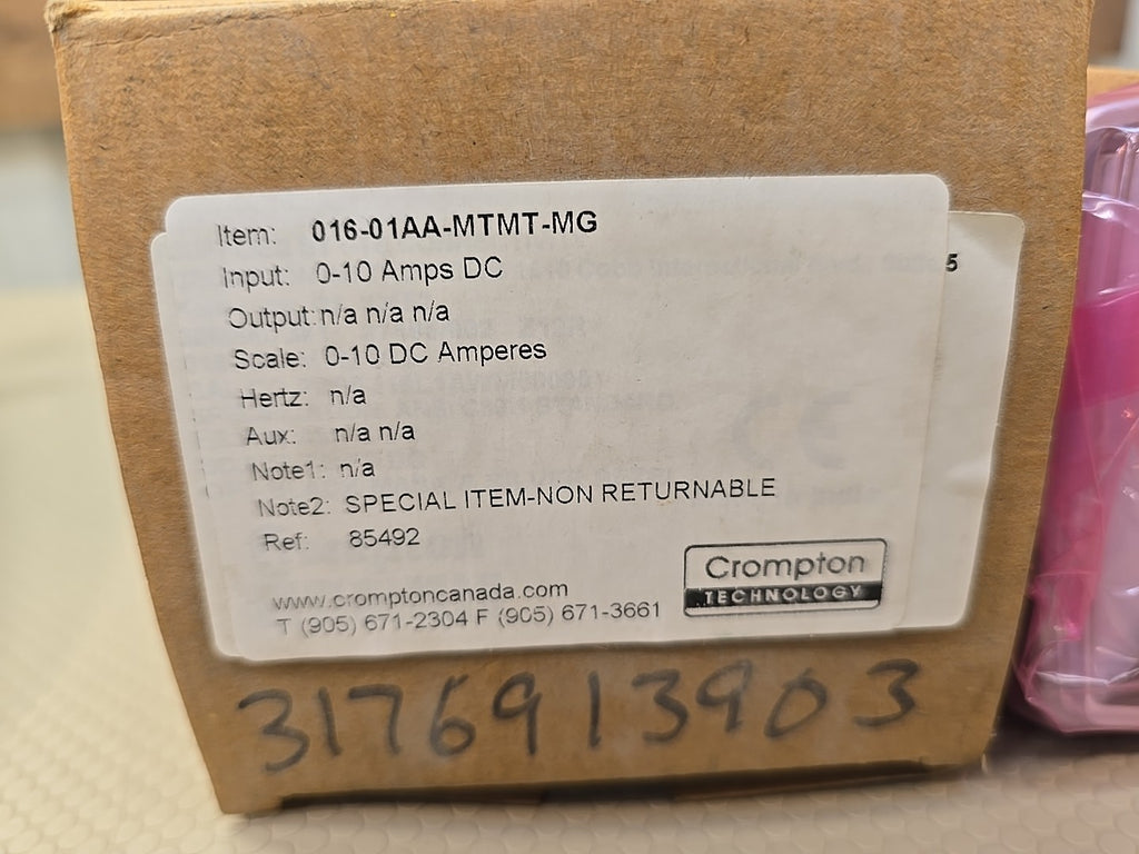Crompton Weschler 016-01AA-MTMT -MG Amp Panel Meter National Oilwell 6275-53