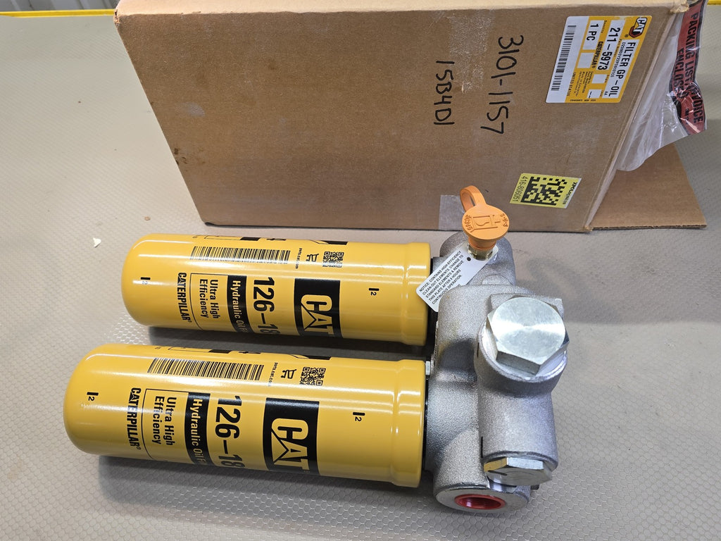 Caterpillar 211-5973 Filter Group Oil Assembly w/ Two 126-18 Hydraulic Filters