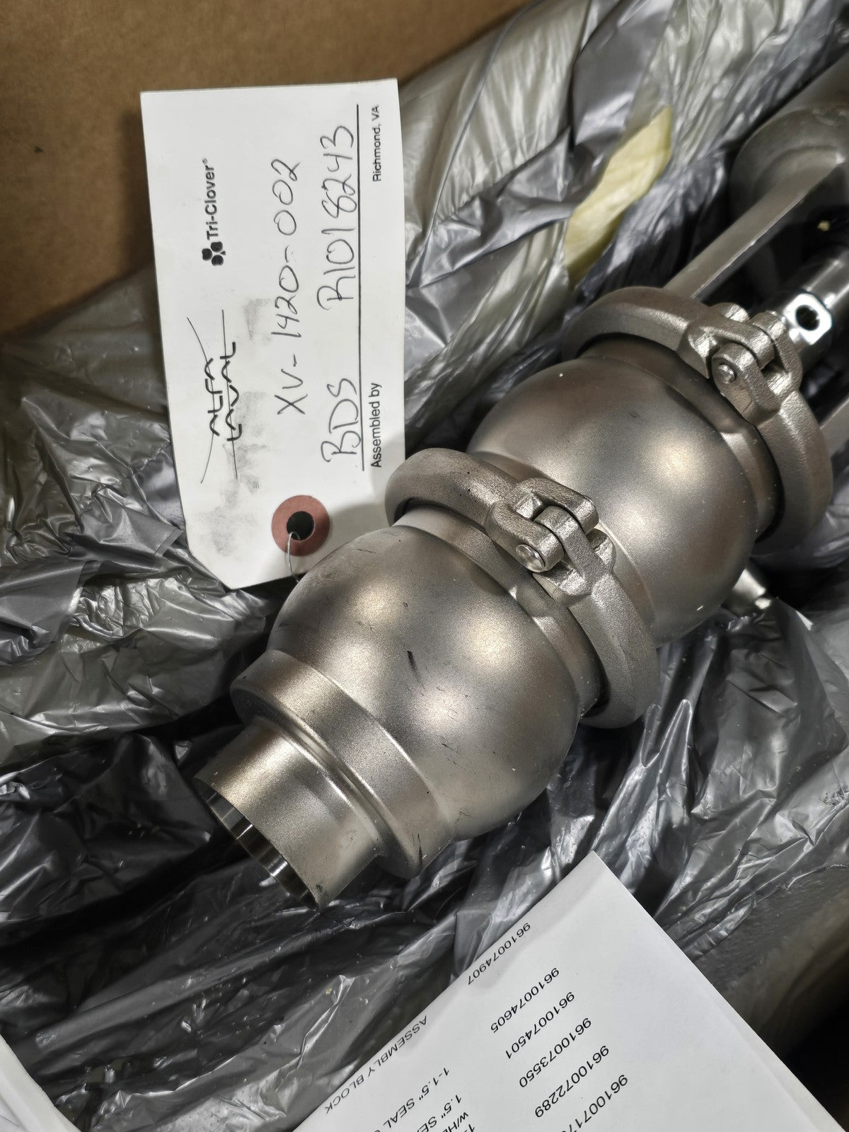 Alfa Laval 7610210H 38/1.5 210 Unique SSV  Sanitary Valve 1.5" Tri-Clamp New
