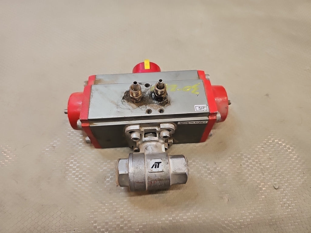 1" Pneumatic Actuated Ball Valve Stainless Steel Single Acting Spring Return