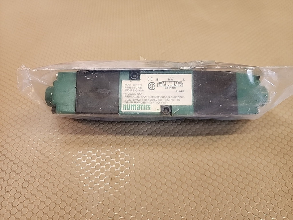 NEW NUMATIC 081SS600K000030 SOLENOID VALVE 110/120 V COIL