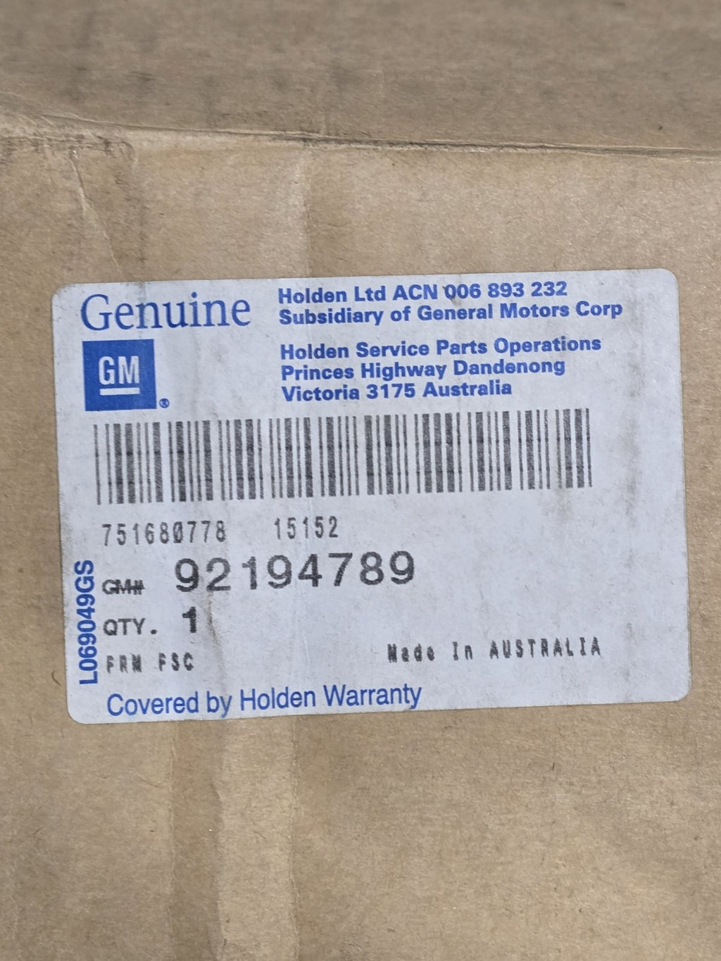 NEW Genuine GM Holden Seat Cushion Spring Frame Assembly 92194789
