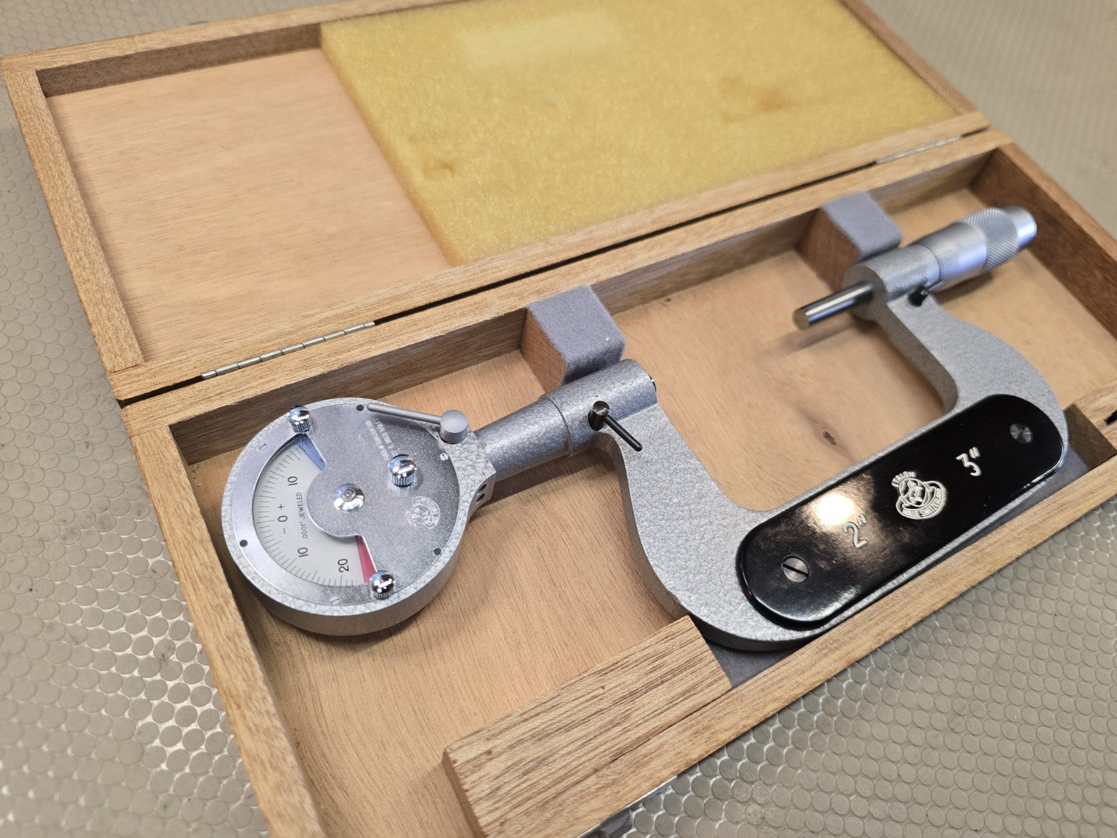 ETALON INDICATING 2-3 OUTSIDE MICROMETER .0001" JEWELED MACHINIST *MINTY!* 