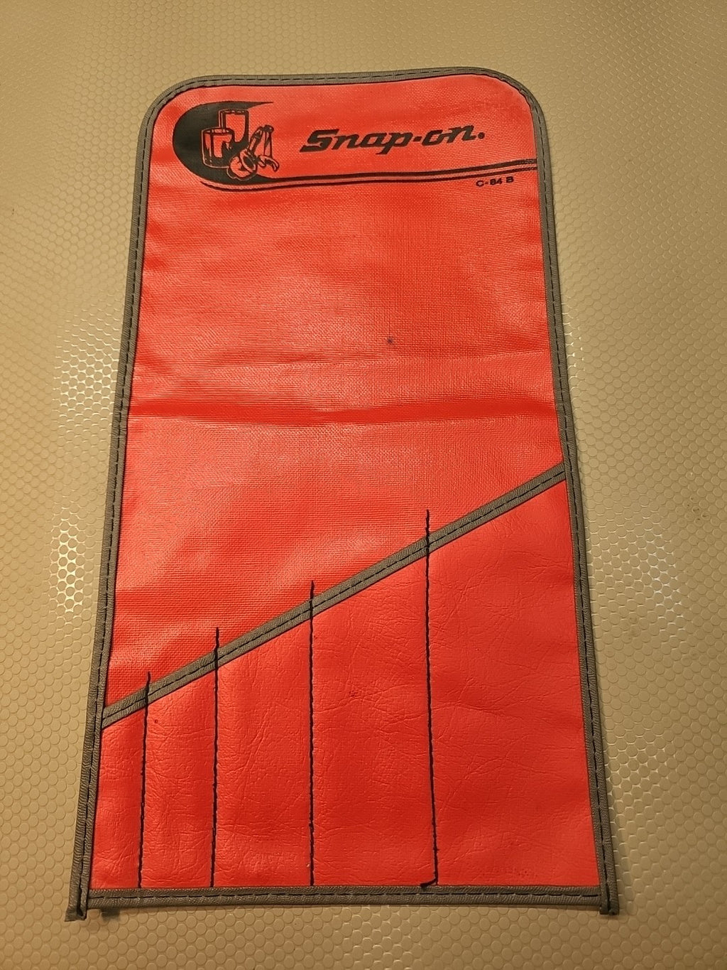 SNAP ON C-84 B RED WRENCH KIT BAG POUCH ROLL 5 POCKET LARGE *VINTAGE & MINT*