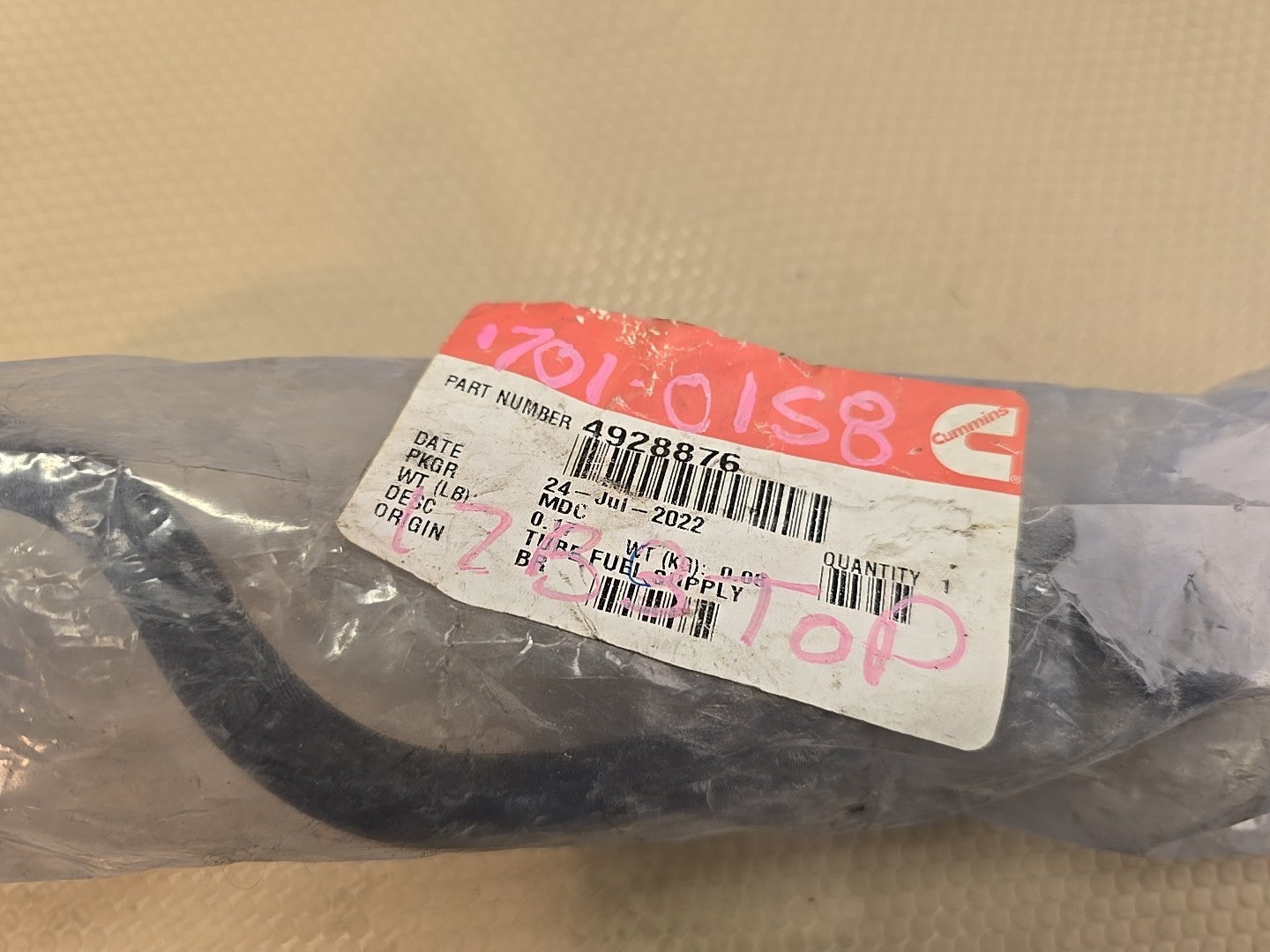 Genuine OEM Cummins 4928876 Fuel Supply Tube, ISB QSB 6.7L