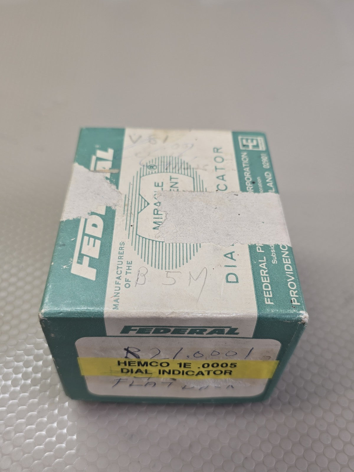 Federal HEMCO 1E .0005" Shockproof Dial Indicator Flat Back Made in England w/ B