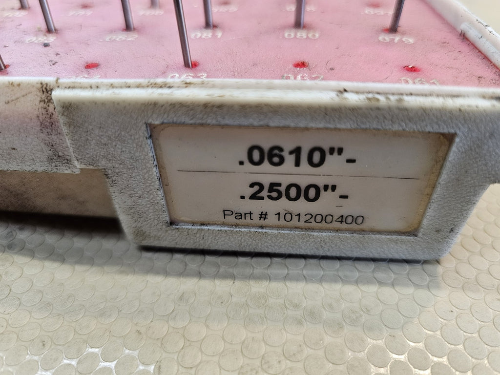 Vermont Gage 101200400 Pin Gage Set .0610" - .2500" 187 Piece Set, Missing 15