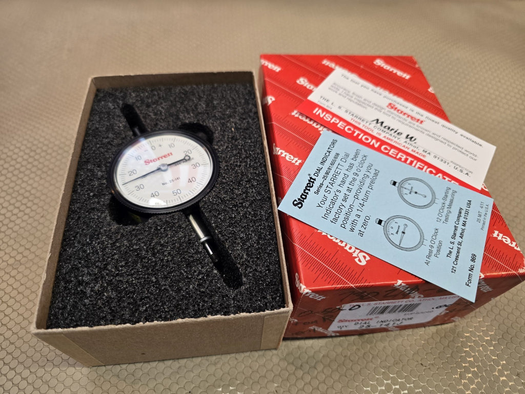 Starrett 25-141J Dial Indicator 0-.250" Range, 0-50-0 .001" NEW with Box