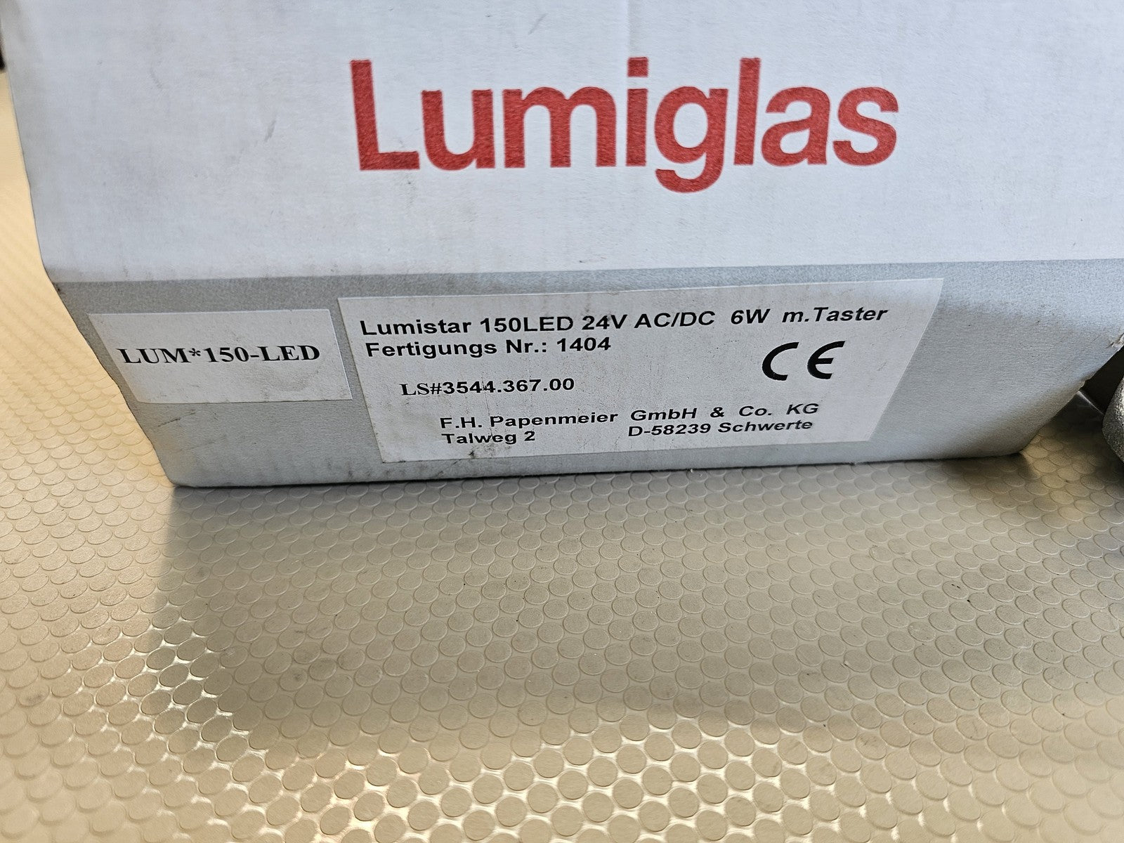 Lumiglas 3544.367.00 Lumistar 150LED Light Fixture 24V AC/DC 6W w/ Button New