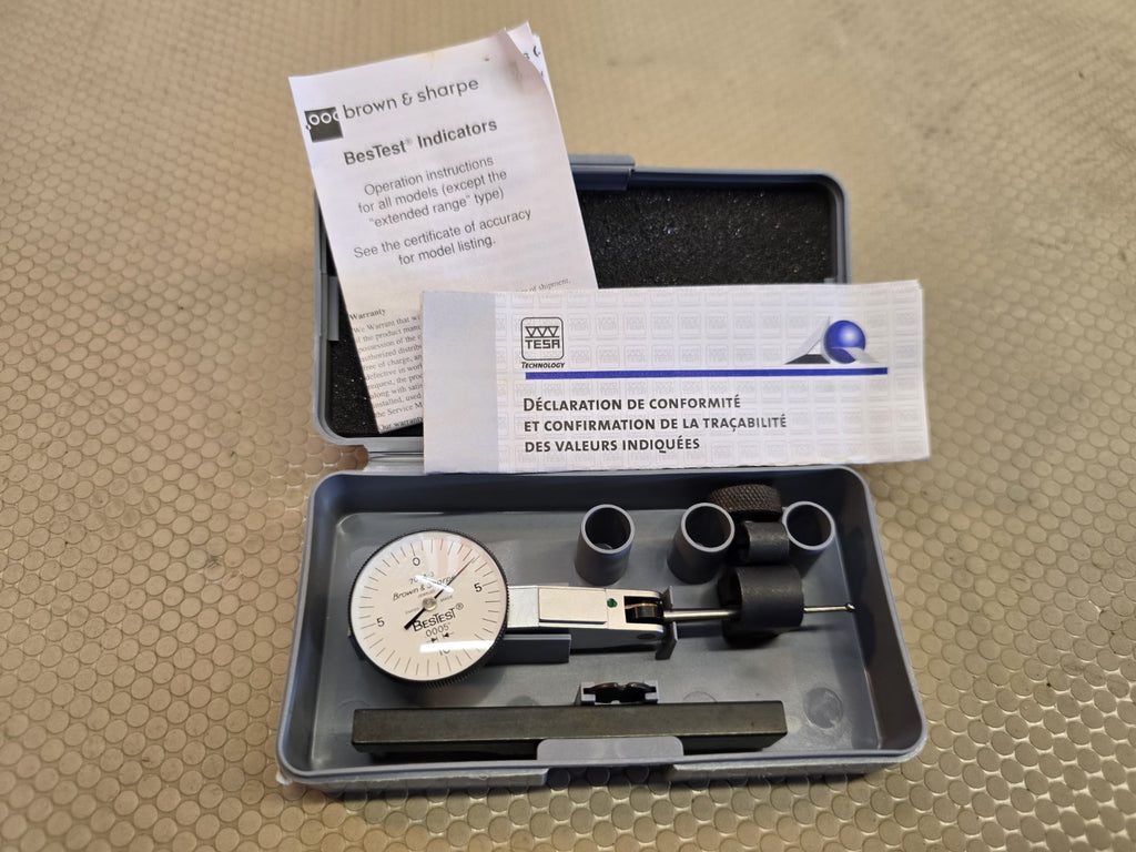TESA Bestest Brown & Sharpe 599-7034-3 Dial Test Indicator 0.020" Range Long Sty
