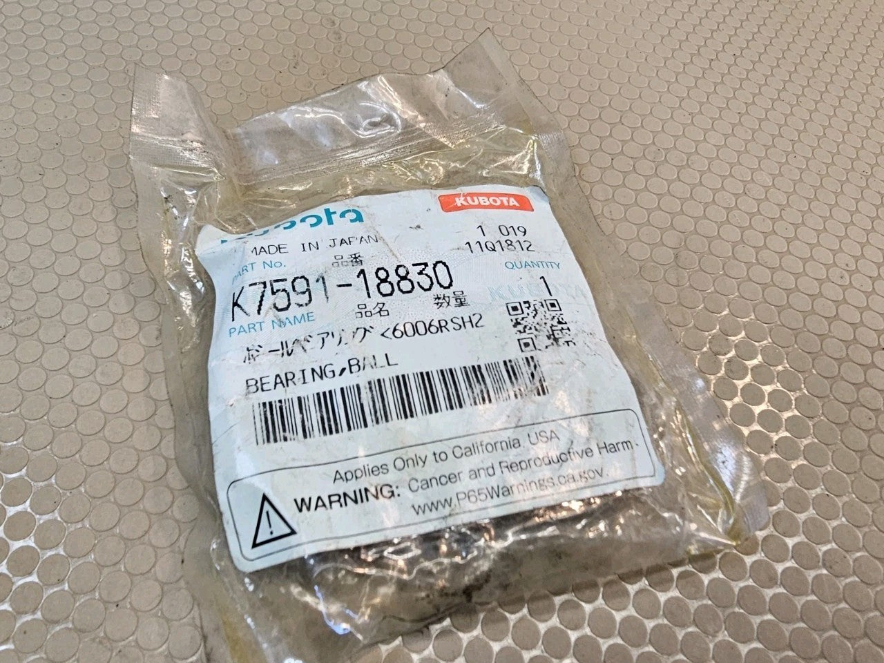 NEW OEM! Kubota Ball Bearing K7591-18830