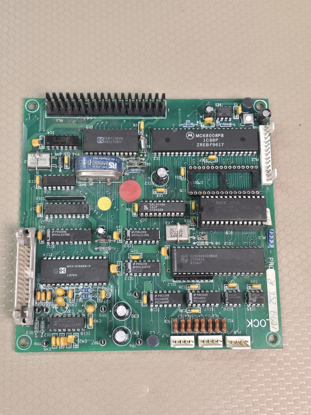 Motorola 7017-256 R Controller Board PCB MC68008P8 Processor NEC RAM Vintage