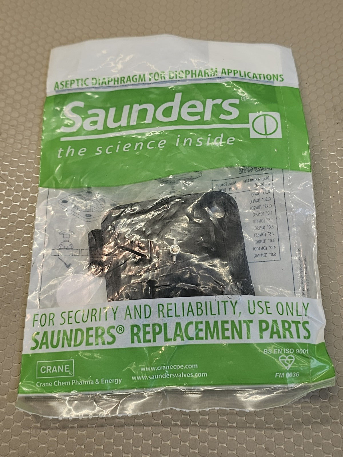 Saunders DA020PR Aseptic EPDM Diaphragm A-020PR 3/4" Biopharm New