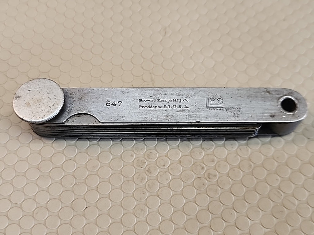 Brown & Sharpe 647 Thickness Feeler Gage .0015-.025" Range 26 Leaves 3" Length
