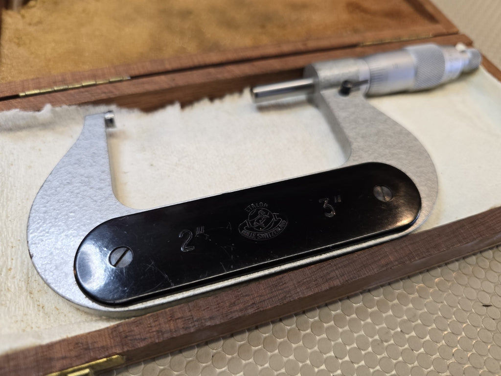 Etalon Outside Micrometer 2”-3” Carbide .0001" Original Case - Switzerland