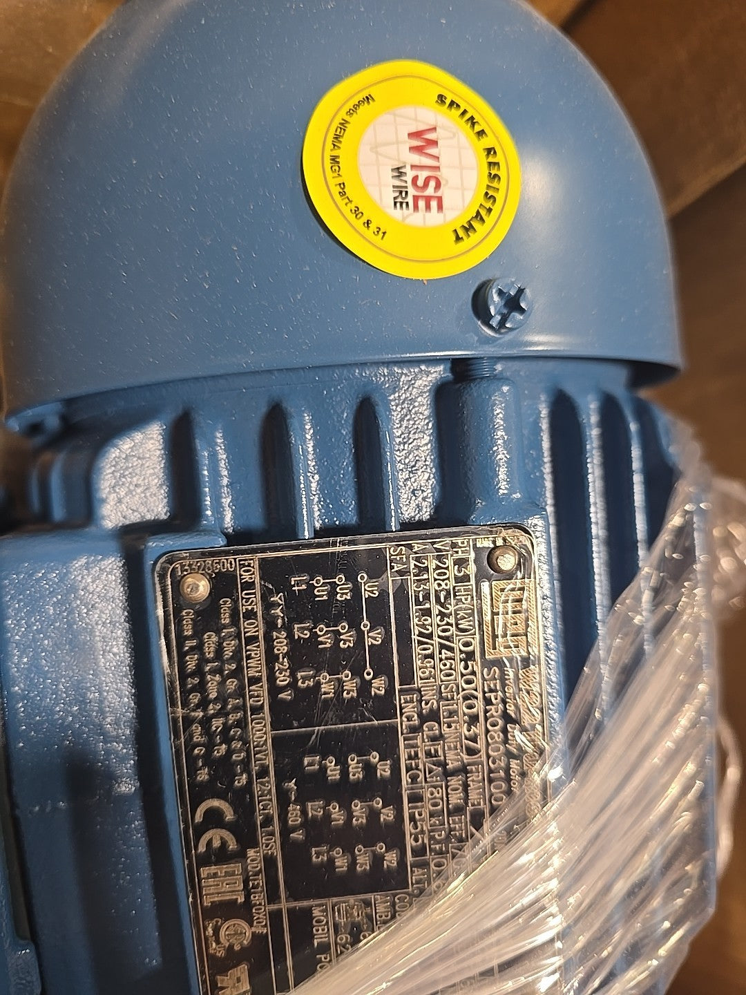 WEG W22 Electric Motor 0.5HP 1750RPM 3PH 71 Frame B34R C-Face 230/460V 13328600