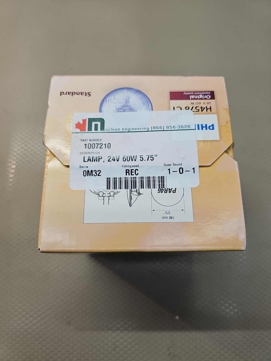 Phillips H4578C1 Standard Sealed Beam H4578 Headlight Bulb