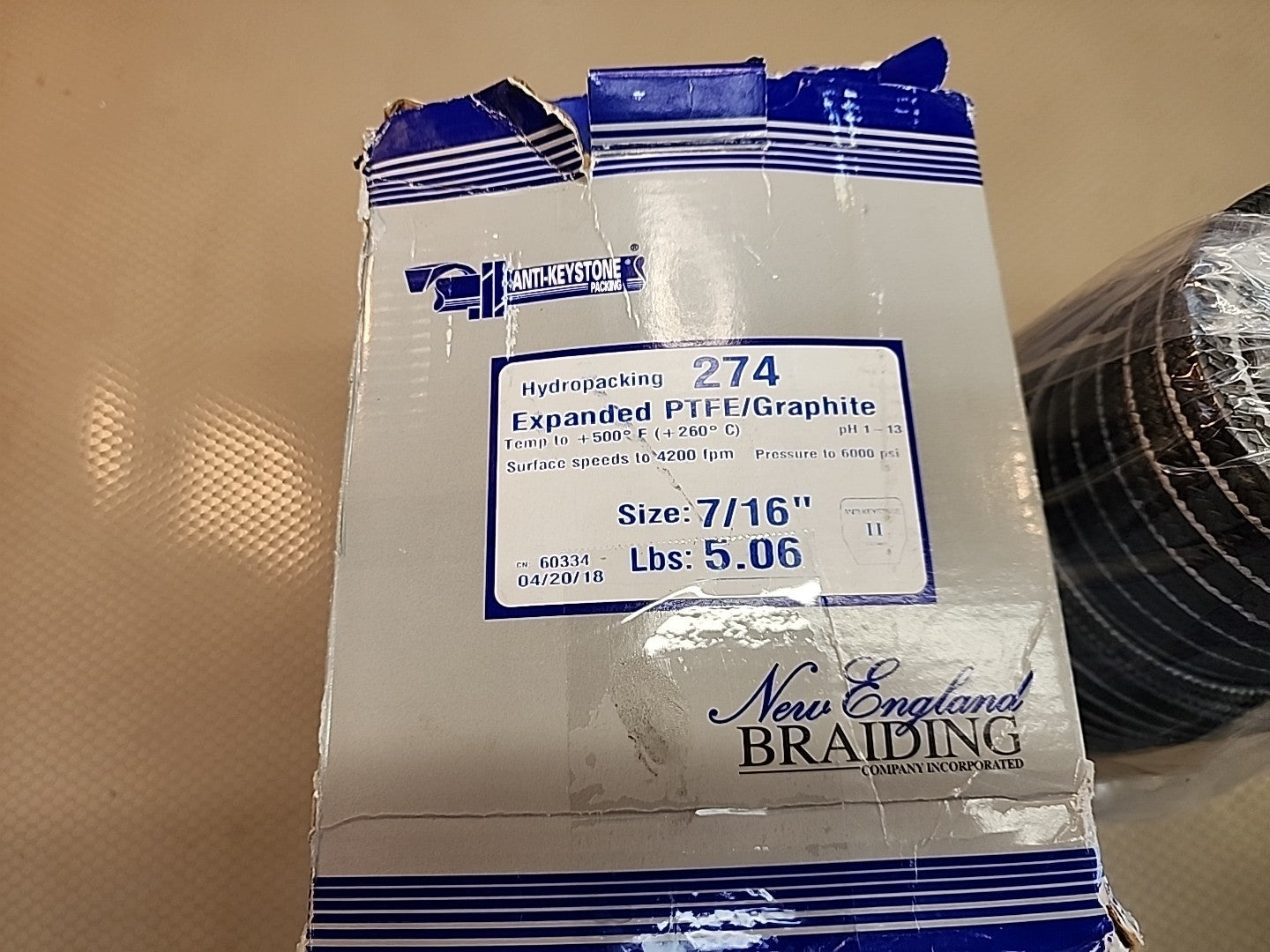 NEW ENGLAND BRAIDING 274. Rope 7/16" LBS 5.06