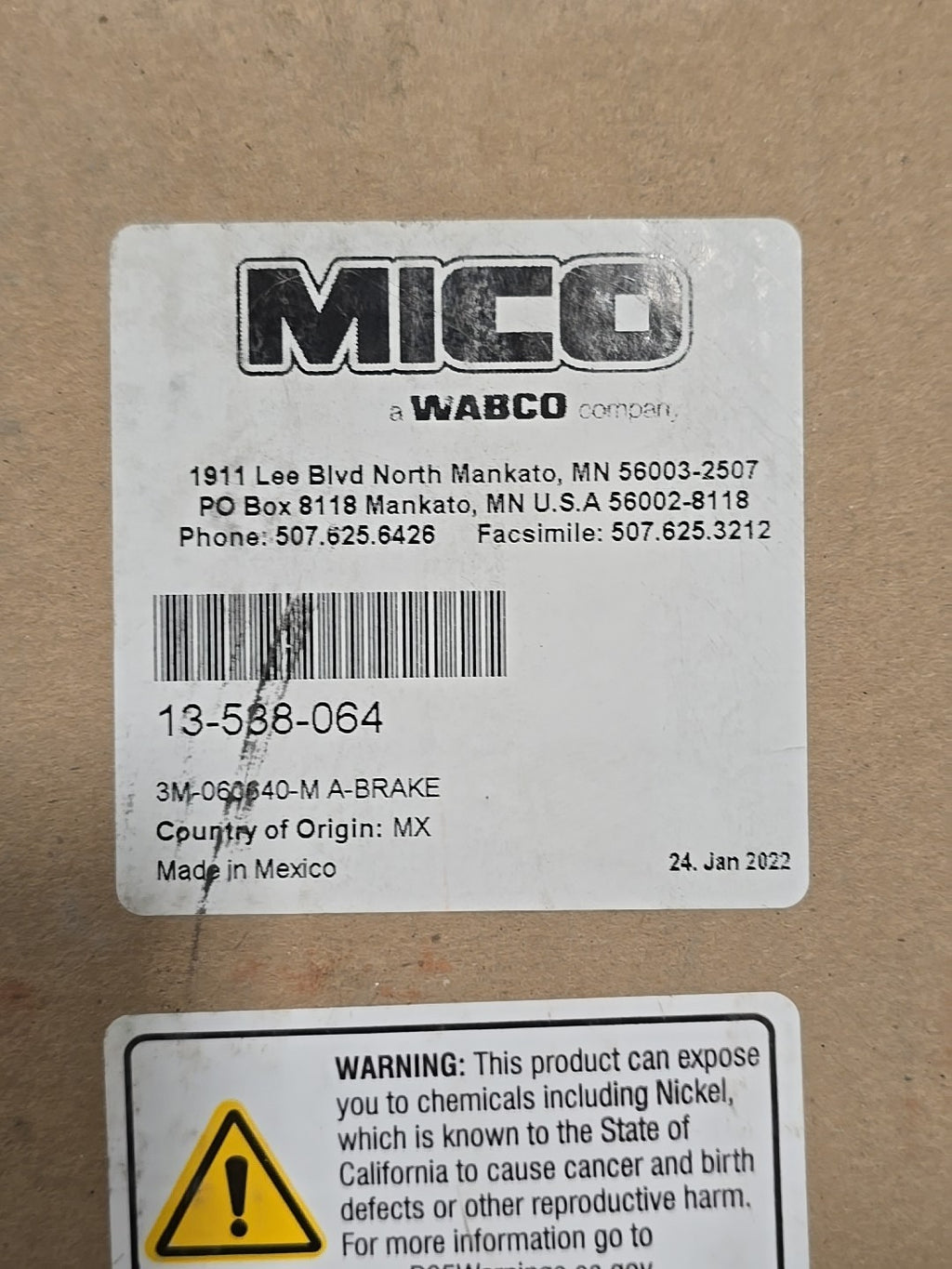 MICO 13-538-064 Splined Mount Multiple Disc Brake– Hydraulic Motor Wabco