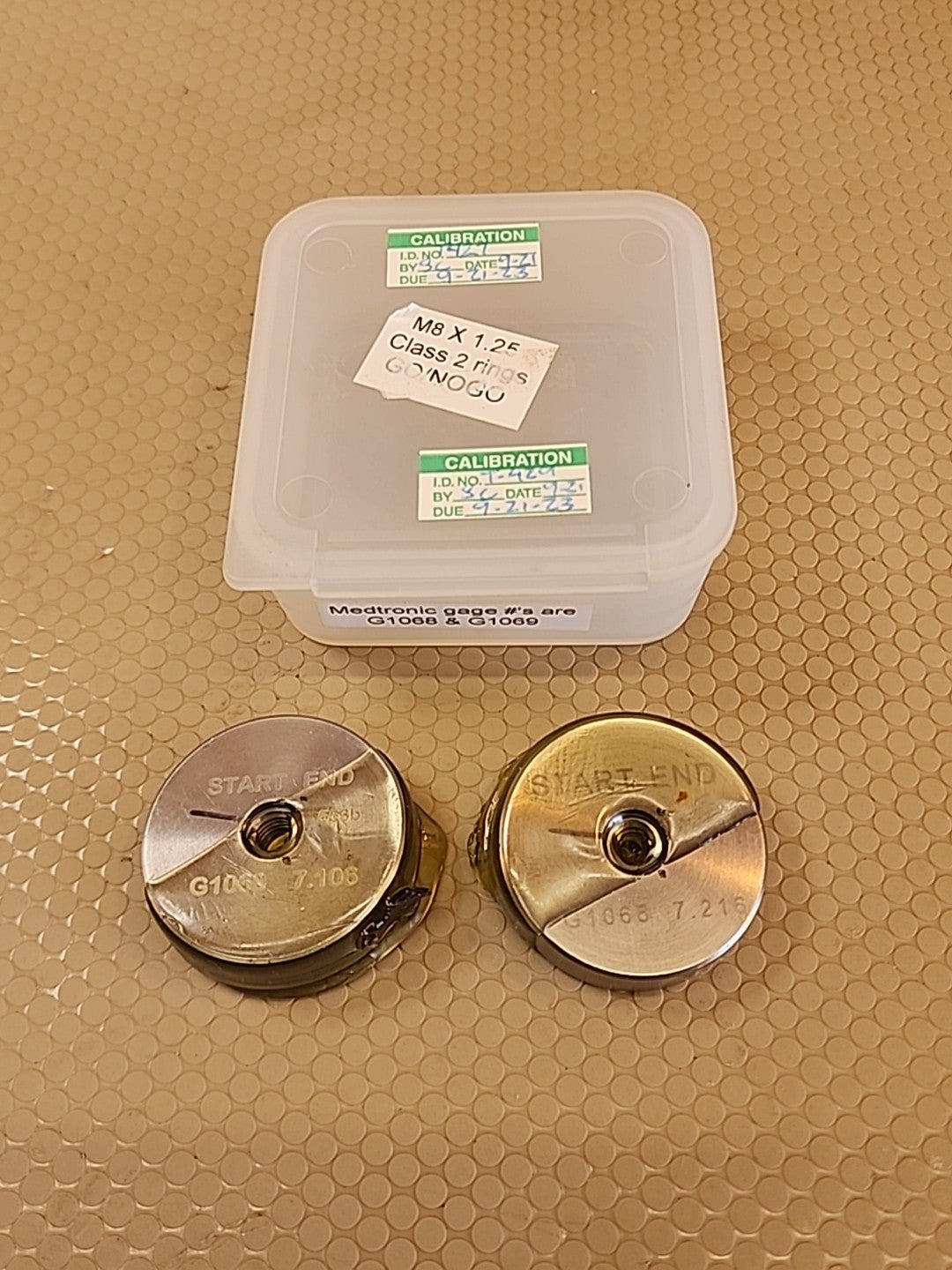GO NO GO THREAD GAGE SET G1068 (7.216) G1069 (7.106)