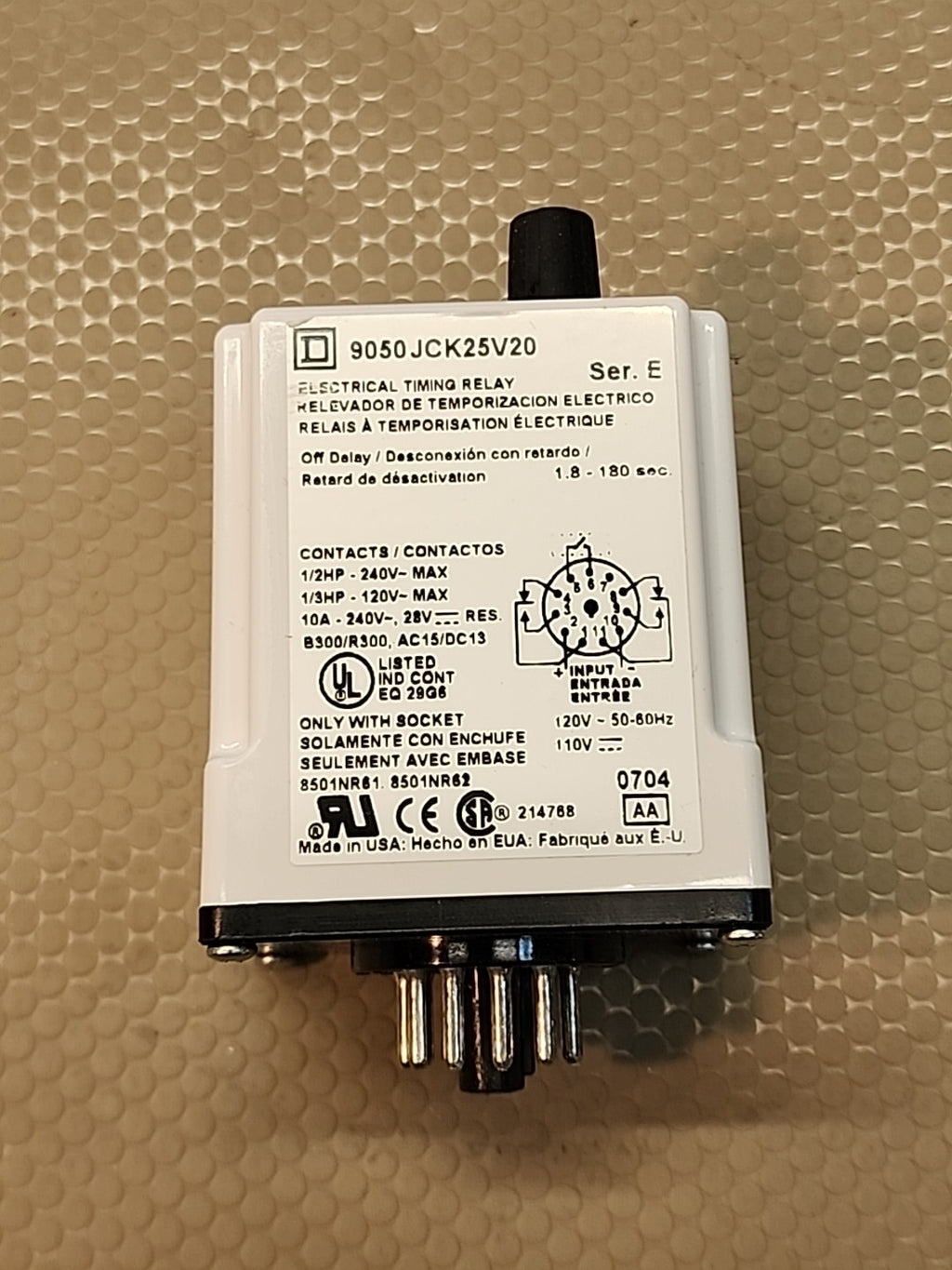 Square D Electrical Timing Relay Series E 9050 JCK25V20 SquareD  NEW 