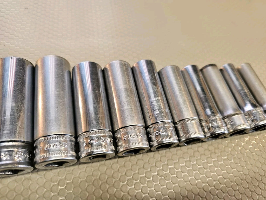 Snap On SFSM 11 pc 3/8" Drive 6Pt Metric Deep Socket Set 9-19mm 