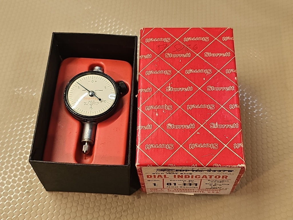 Starrett No. 81-136 Dial Indicator, 0-.075" Range, .0005" Graduation