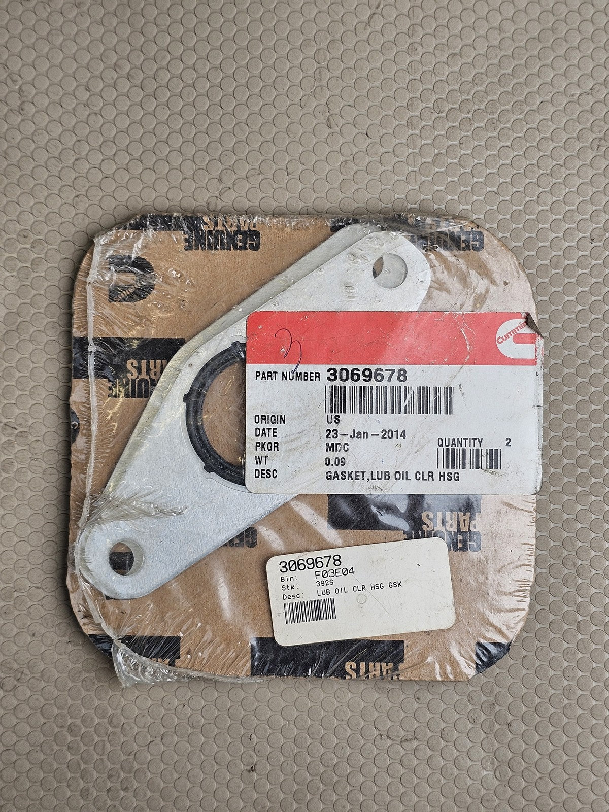 Genuine Cummins 3069678 Gasket Lube Oil Cooler Housing