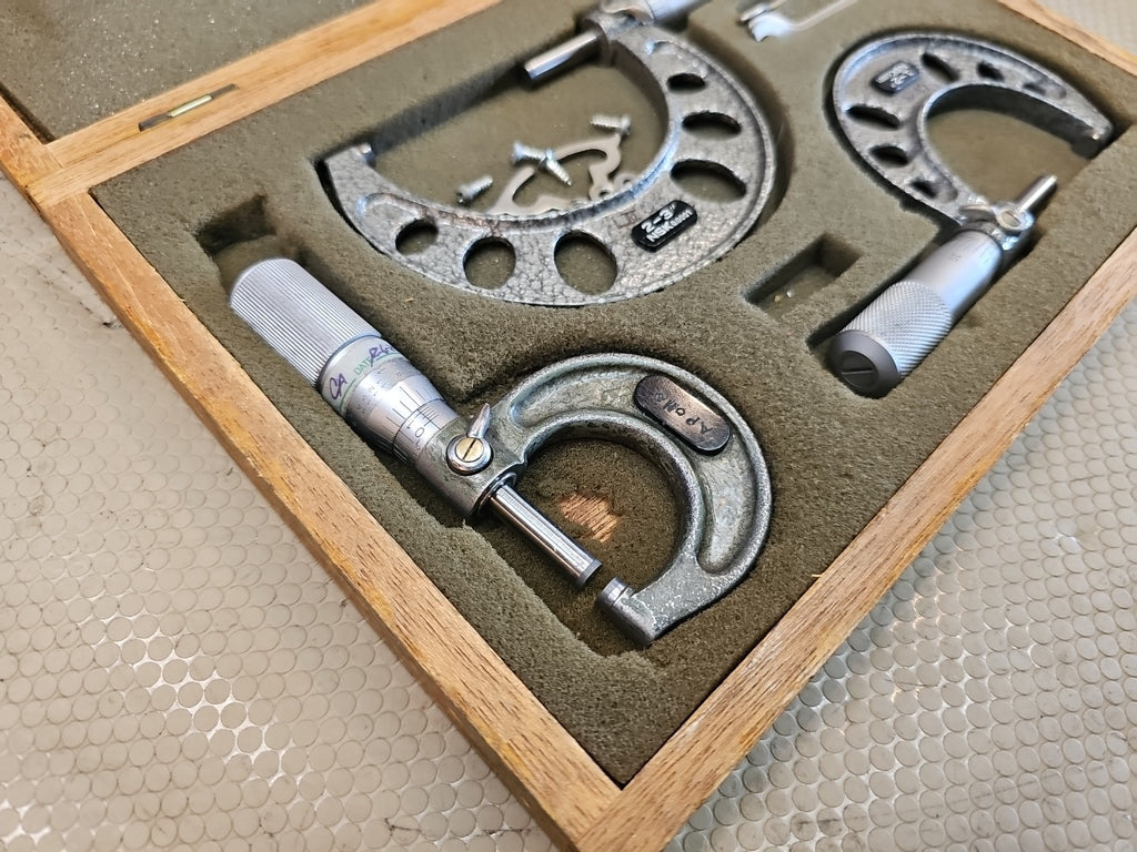 NSK Outside Micrometer Set  0-1"  1-2"  2-3" in Wooden Box