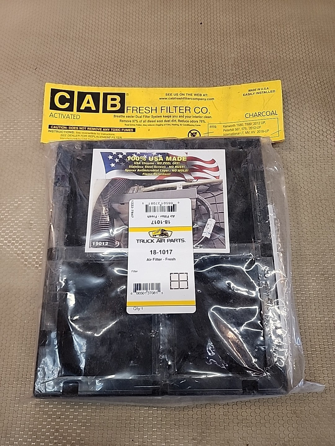 Cab Fresh Filter Co 19012 Cabin Air Filter Replaces Kenworth # X1987001