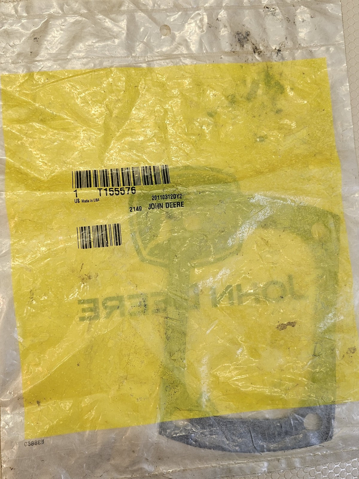 John Deere T155576 Gasket OEM New Old Stock