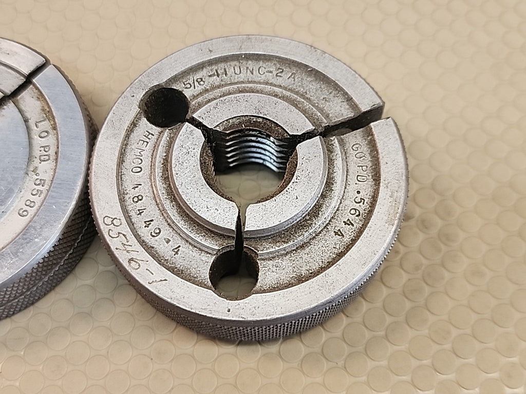 5/8 11 UNC 2A THREAD RING GAGES .625 .6250 GO NO GO P.D.'S = .5644 & .5589 USA