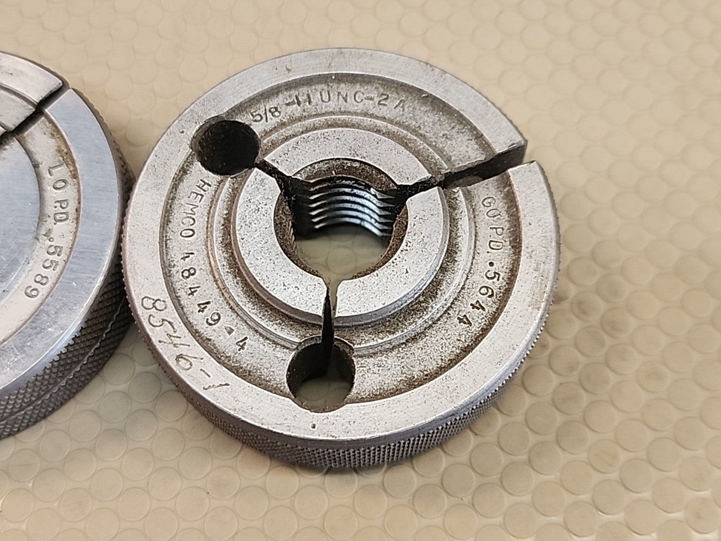 5/8 11 UNC 2A THREAD RING GAGES .625 .6250 GO NO GO P.D.'S = .5644 & .5589 USA