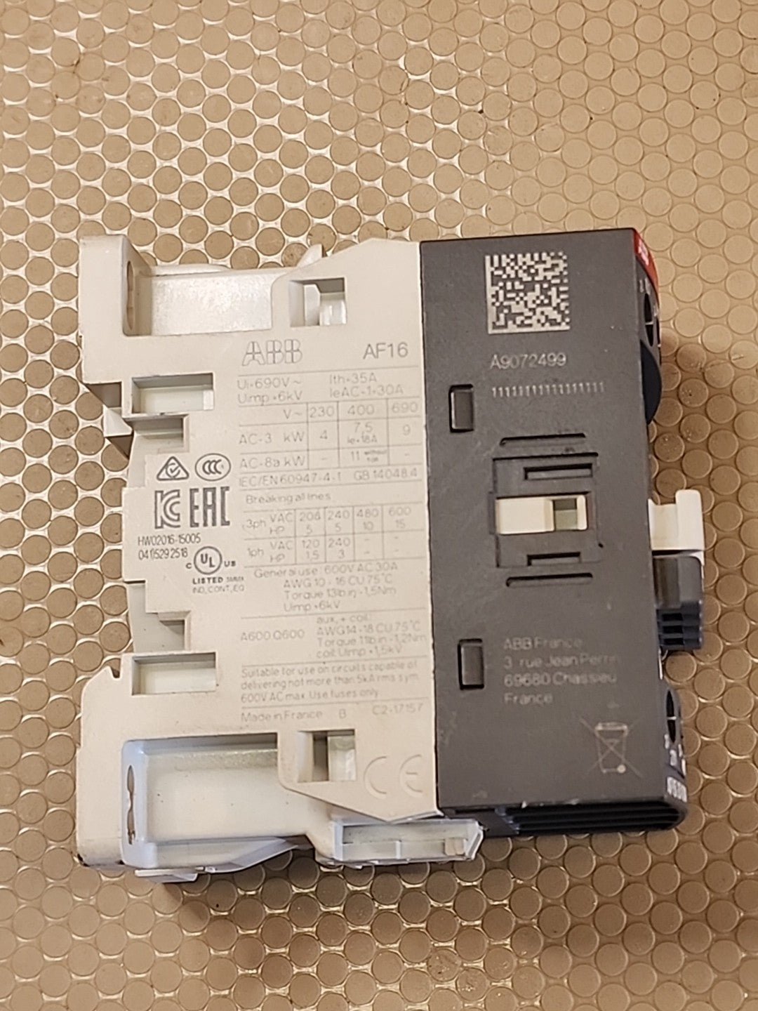 ABB AF16-30-10-11 24-60V50/60Hz Electrical Contactor 1SBL177001R1110