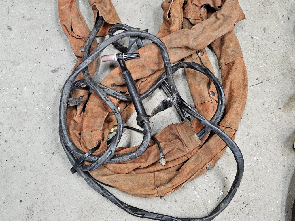 Set of 2 Welding Cable / Lines With Leather Cover Tig Mig Etc. 