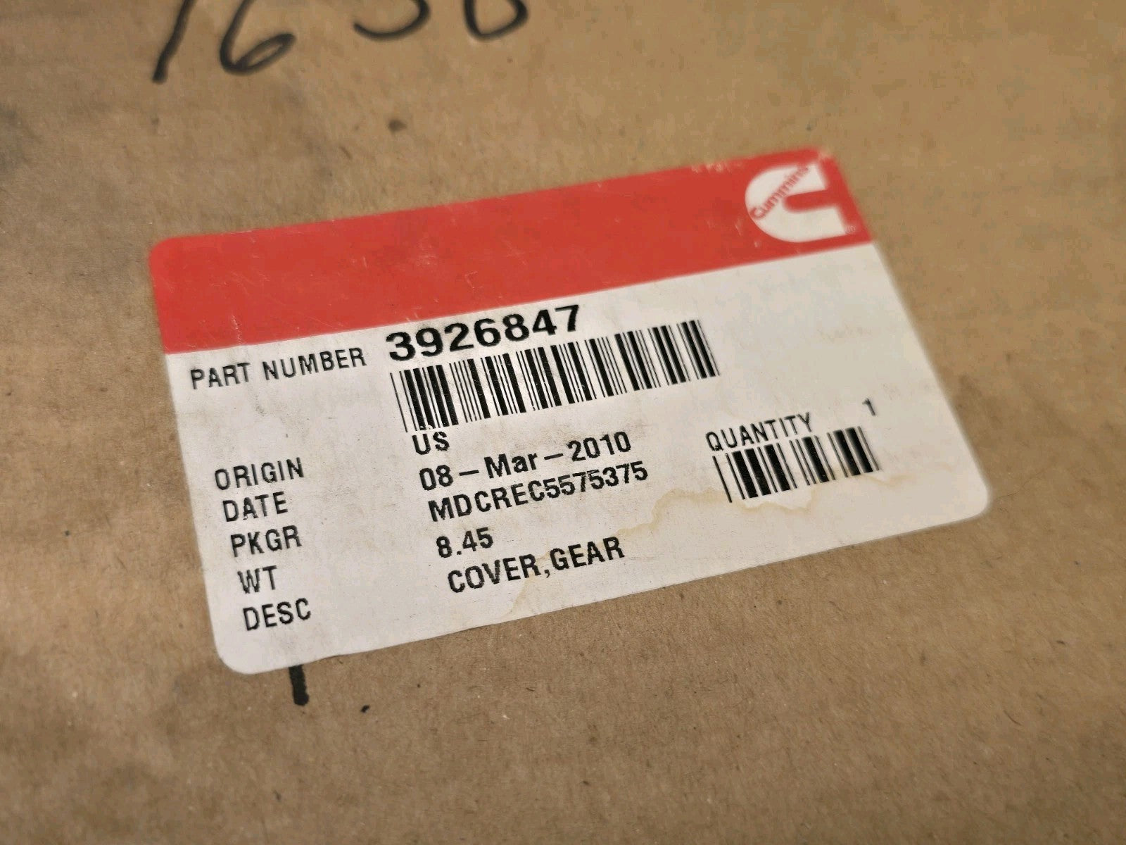NEW OEM 3926847 CUMMINS 8.3L GEAR COVER - NEW - OEM