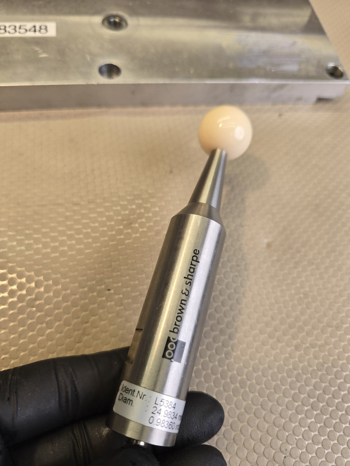 Brown & Sharpe LARGE PROBE CMM Calibration Sphere 24.98mm w/ 719272-003 Tool Pla
