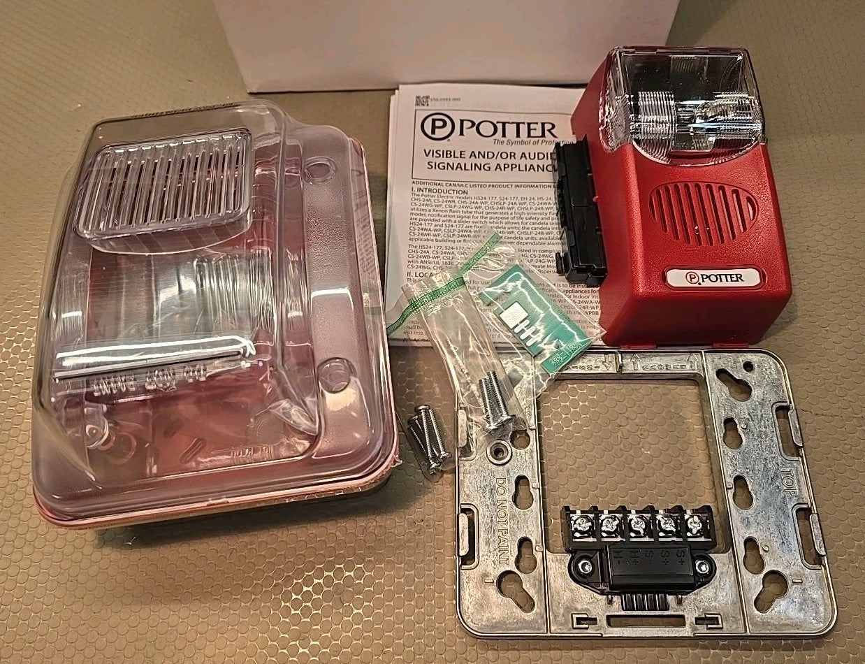 NEW Potter HS-24WR-WP Weatherproof Wall Mount Horn Strobe 